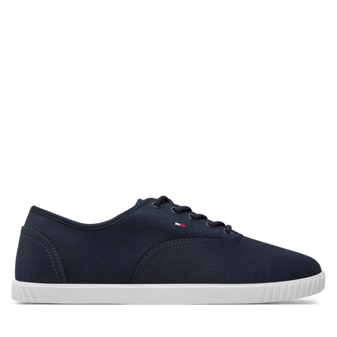 Tenisówki Tommy Hilfiger Canvas Lace Up Sneaker - Granatowy