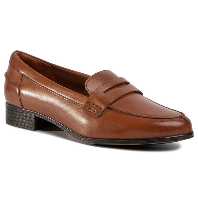 Pantofi Clarks Hamble Loafer 261477404 Tan Leather