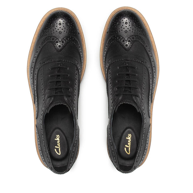 Clarks Félcipő Clarks Baille Brogue 261574144 Black Leather