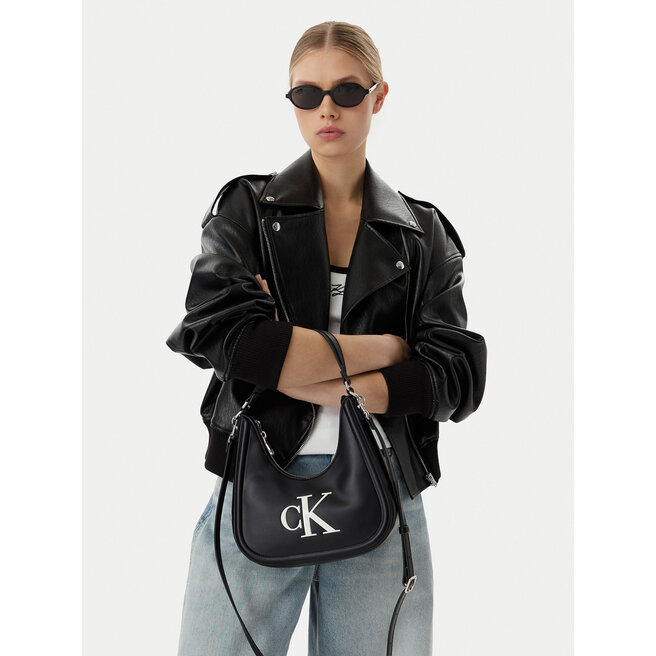 Torebka Calvin Klein Bold Ck Small Crescent LV04F3561G Czarny -