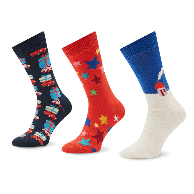 Happy Socks Set di 3 paia di calzini lunghi da bambini Happy Socks XKHDY08-0200 Multicolore