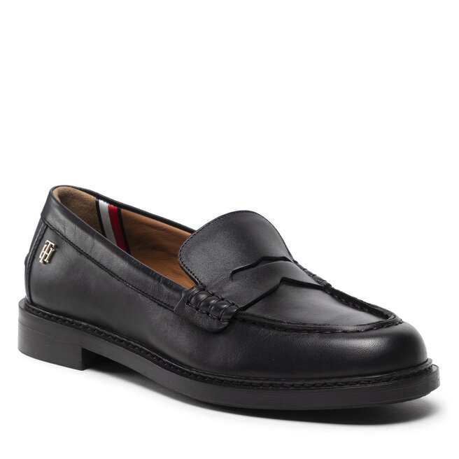 Lords Tommy Hilfiger Th Preppy Flat Loafer FW0FW06676 Black BDS BDS imagine noua gjx.ro