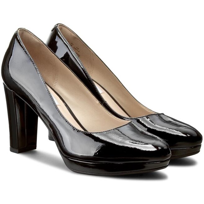 Clarks kendra sienna black patent sale