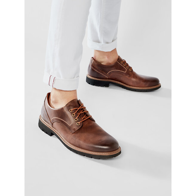 Clarks Chaussures basses Clarks Batcombe Hall 261275517 Dark Tan Leather