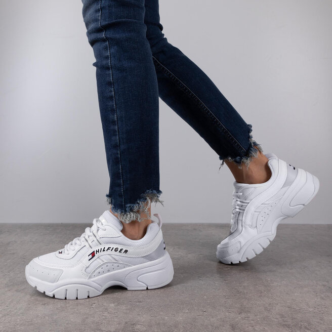 Laisvalaikio batai Tommy Jeans Heritage Retro Wmn Tommy Runner EN0EN00792  White YBS • Www.eavalyne.lt