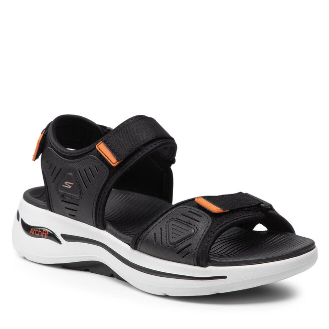 Sandale Skechers Go Walk Arch Fit Sandal 229020/BKOR Blac/Orange 229020/BKOR imagine noua