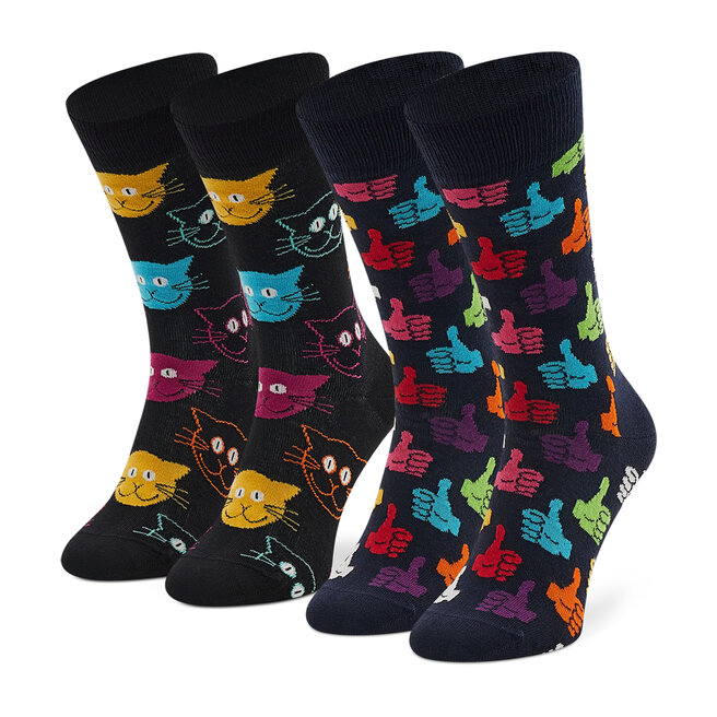 Set de 2 perechi de șosete lungi unisex Happy Socks MJA02-9050 Negru epantofi-Accesorii-Textile-Șosete-Bărbați-Înalte