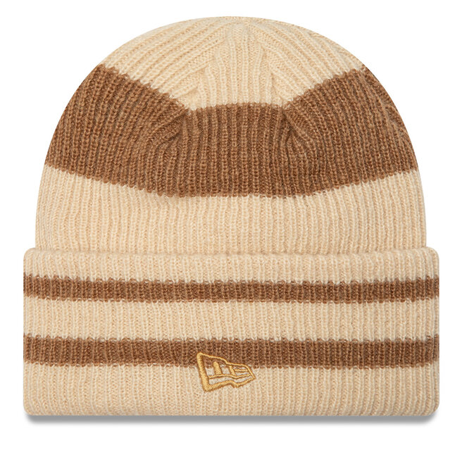 Czapka New Era Stripe Cuff Knit Beanie - Beżowy