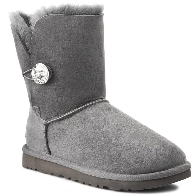 Buty Ugg W Bailey Button Bling 3349 Grey | eobuwie.com.pl 