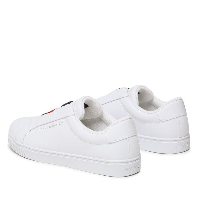 Tommy Hilfiger Sneakersy Tommy Hilfiger Elastic Slip On FW0FW07032 White