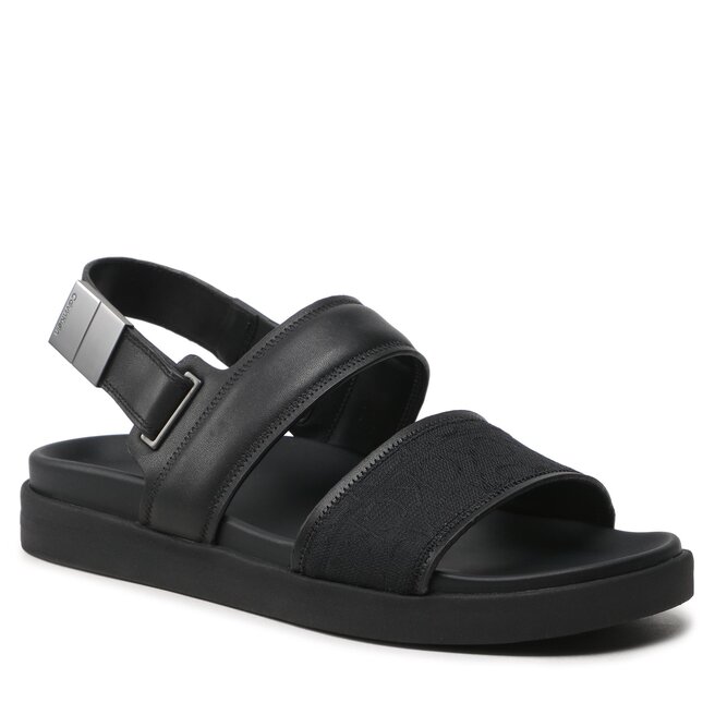 Calvin Klein Sandalen Calvin Klein Back Strap Sandal Mono Jq HM0HM00970 Black Mono Jacquard 0GK