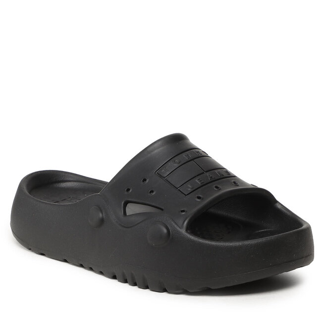 Slapi Tommy Jeans Flatform Archive Pool Slide EN0EN01942 Black BDS
