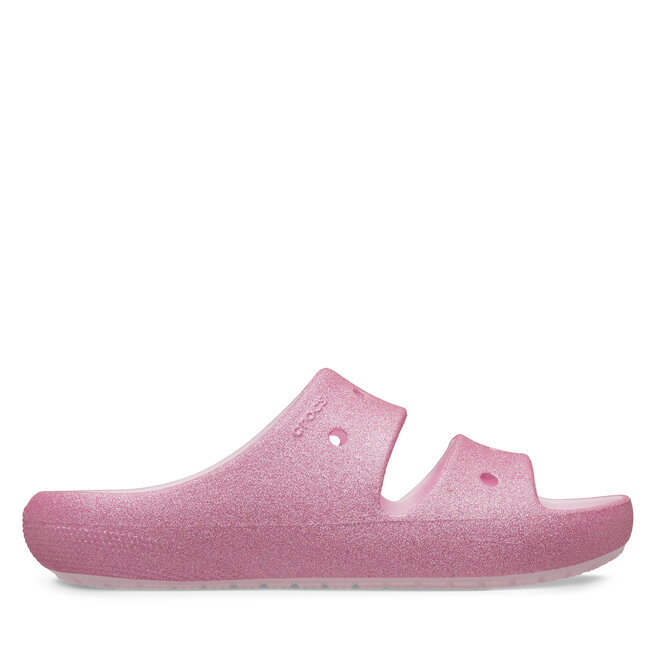 Klapki Crocs Classic Glitter Sandal v2 K - Różowy