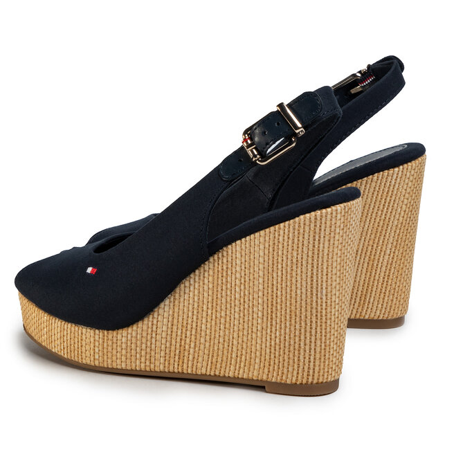 Tommy Hilfiger Espadrilky Tommy Hilfiger Iconic Elena Sling Back Wedge FW0FW04789 Desert Sky DW5