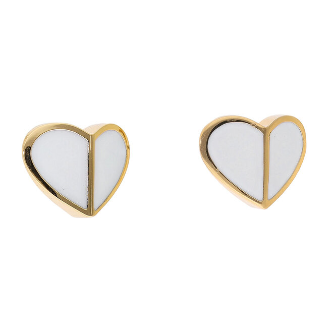 Kate Spade Heritage Spade Small Heart Stud Earrings - White