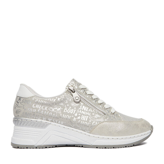 Sneakersy Rieker N4316-90 Srebrny - kobiece