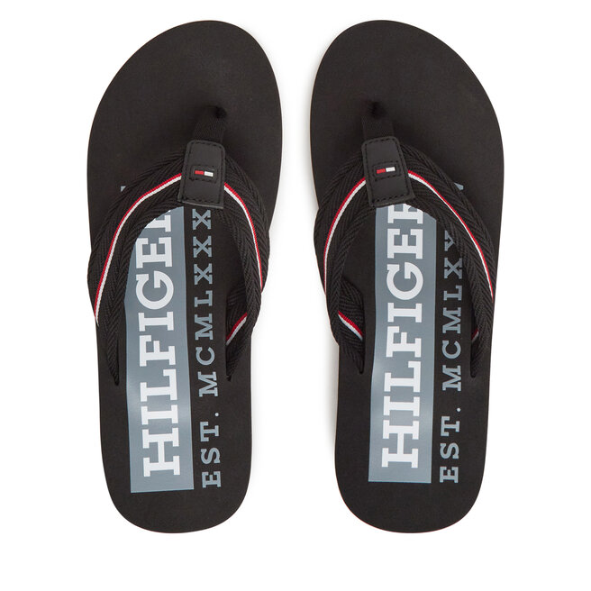 Japonki Tommy Hilfiger Corporate Hilfiger Beach - Czarny