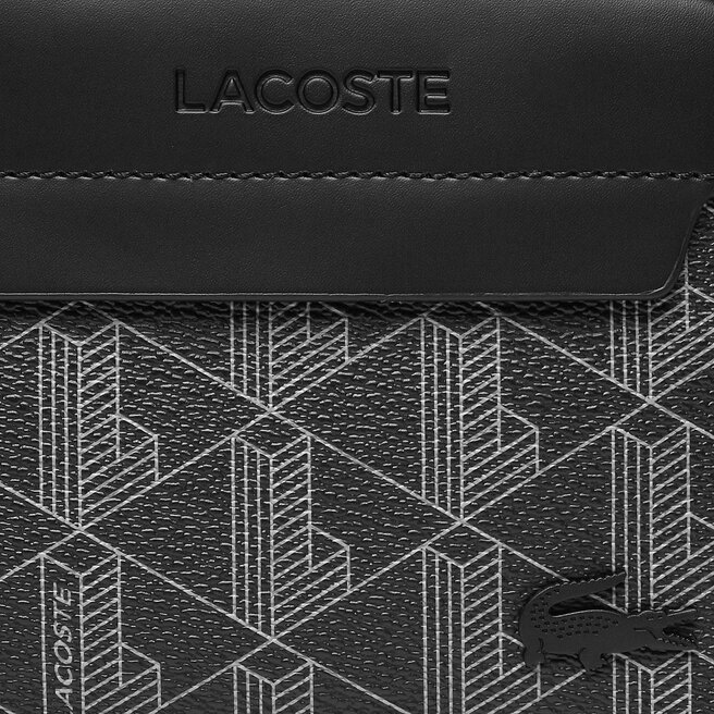 Lacoste Women's Shoulder Body Bag Monogram Noir Gris NH4131LX H45