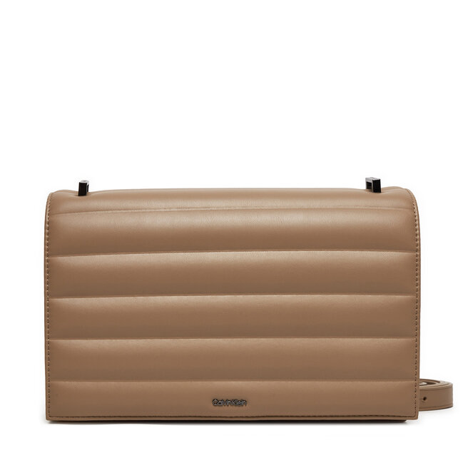 Torebka Calvin Klein Line Quilt Md Conv Shoulder Bag - Brązowy