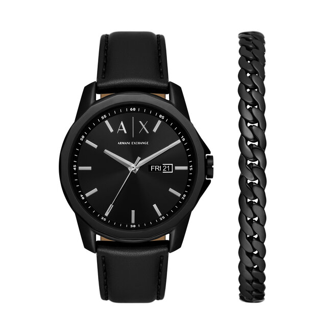 Zegarek Armani Exchange Banks Gift Set - Czarny
