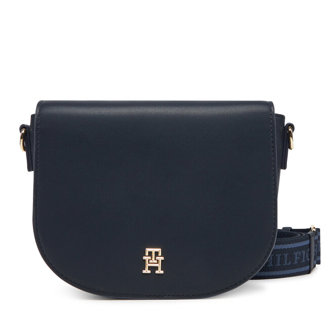 Torebka Tommy Hilfiger Th Logotape Saddle Bag - Granatowy