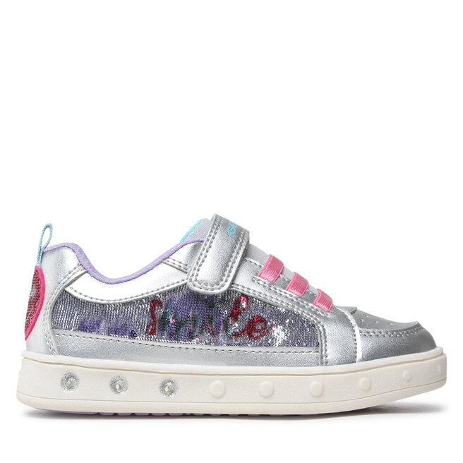Geox Сникърси Geox J Skylin G. F J258WF 0AJAY C0162 S Silver/Fuchsia