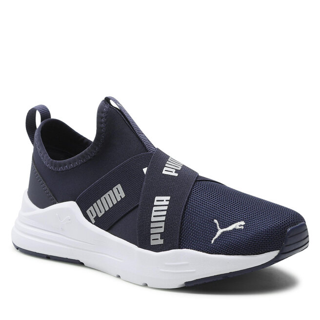Pantofi Puma Puma Wired Run Slip On Jr 381993 05 Peacoat/Puma Silver