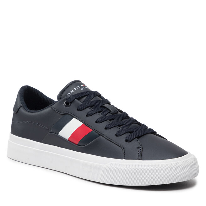 Tommy Hilfiger Гуменки Tommy Hilfiger Core Stripes Vulc Leather FM0FM04140 Desert Sky DW5