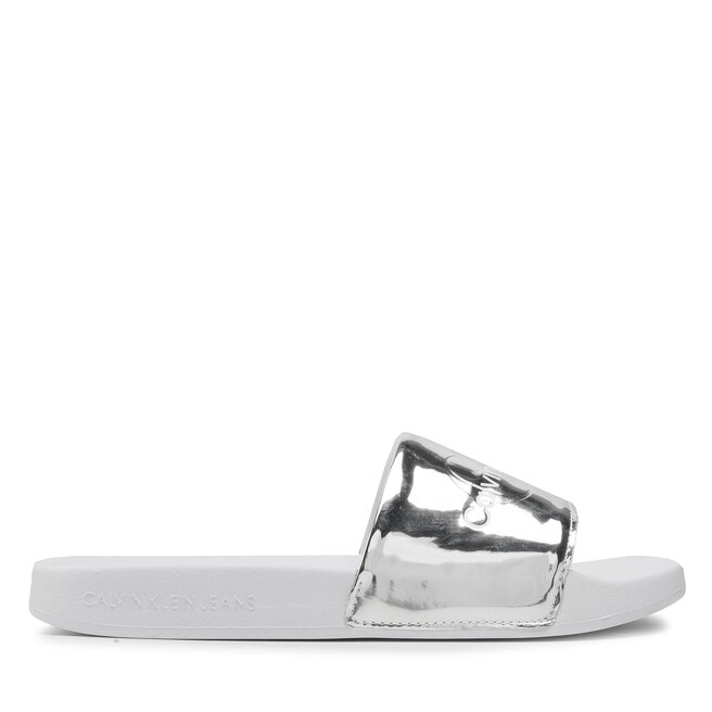 Calvin Klein Jeans Sandaler och Slip-ons Calvin Klein Jeans Slide Silver Monogram YW0YW00638 Silver 00T