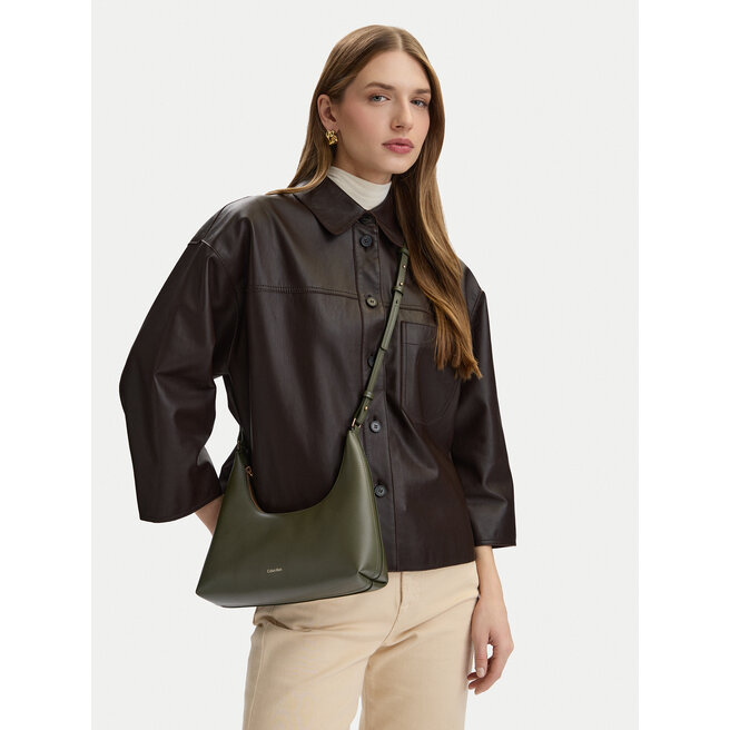 Torebka Calvin Klein Foil Logo Conv Shou?Lder Bag LV04F3272G Beżowy -