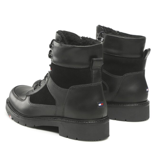 Tommy Hilfiger Kozačky Tommy Hilfiger Rwb Hilfiger Warm Mix Lace Boot FM0FM04203 Black BDS
