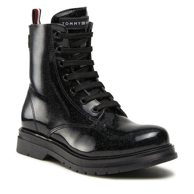 Cizme Tommy Hilfiger Lace-Up Bootie T4A5-32413-1237 S Black 999 999 imagine noua gjx.ro