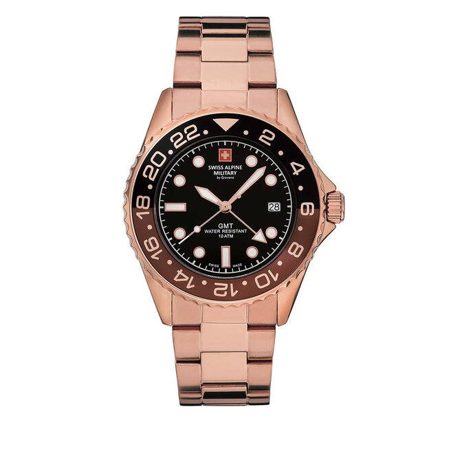 Swiss Alpine Military Karóra Swiss Alpine Military 7052.1164 Black/Rose Gold/Rose Gold