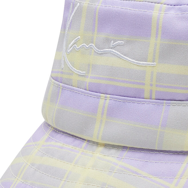 Karl Kani Pălărie Karl Kani Signature Reversible Check Bucket Hat 7015488 Purple/Light Sand