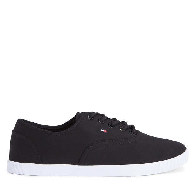 Tenisówki Tommy Hilfiger Canvas Lace Up Sneaker - Czarny