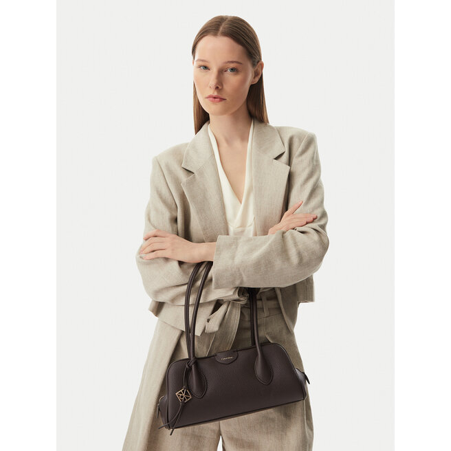 Torebka Calvin Klein Emblem Trio Pebble LV04F3743G Brązowy -