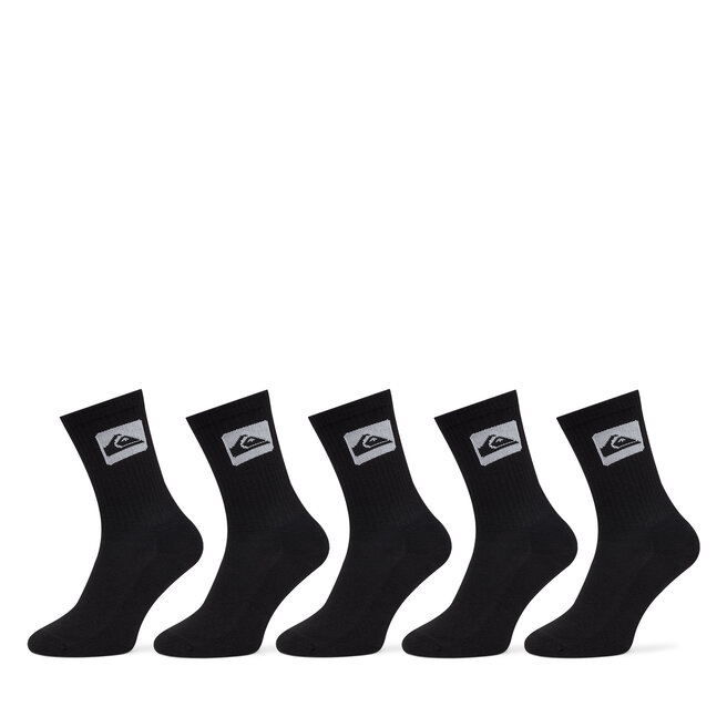 Zestaw 5 par wysokich skarpet unisex Quiksilver - Czarny