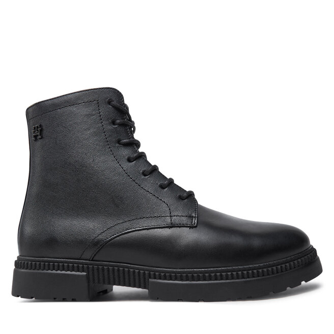 Kozaki Tommy Hilfiger Comfort Tl Texture Lth Boot - Czarny