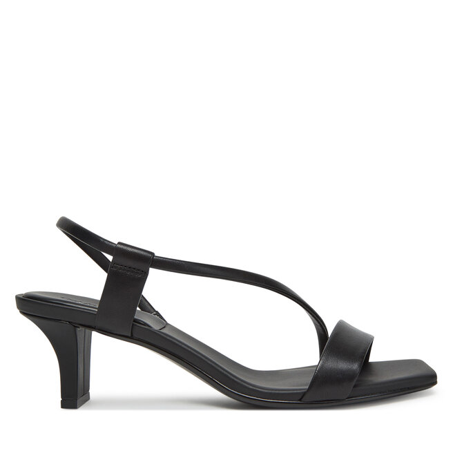Sandały Calvin Klein Heel Sandal 50 Squared Lth - Czarny