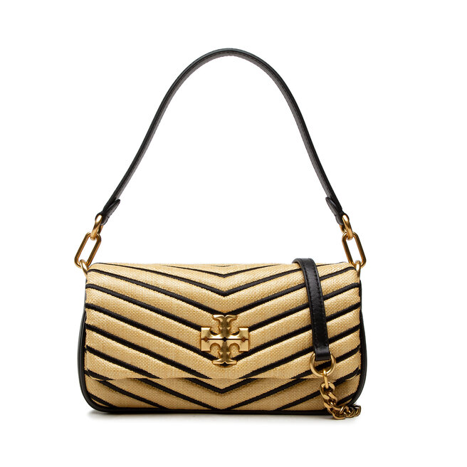 Tory Burch Kira Chevron Small Flap Shoulder Bag in Natural