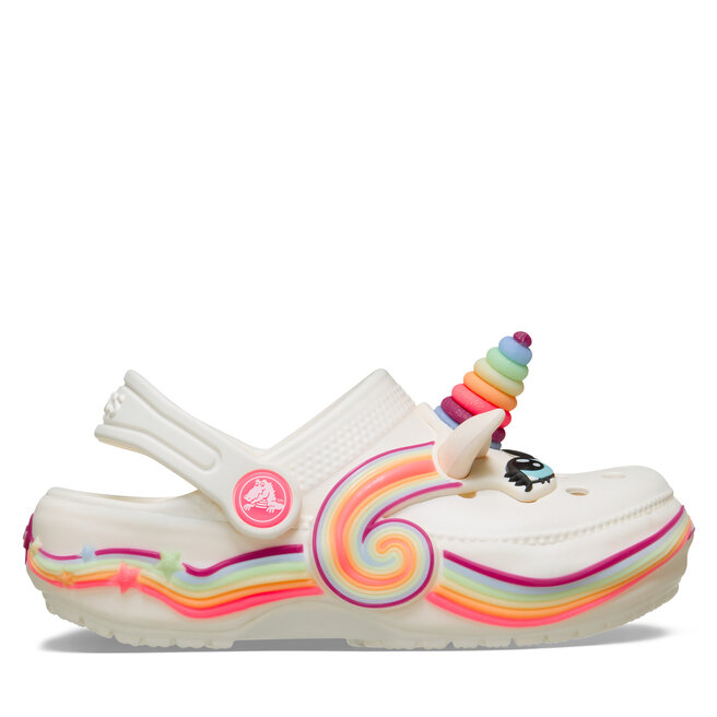 Klapki Crocs Toddler Crocs Iam Unicorn Lights Classic Clog 212508 Biały -