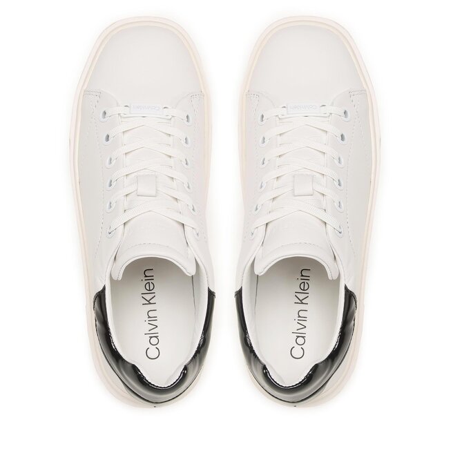 Calvin Klein Сникърси Calvin Klein Squared Flatform Cupsole Lace Up HW0HW01775 White/Black 0K8