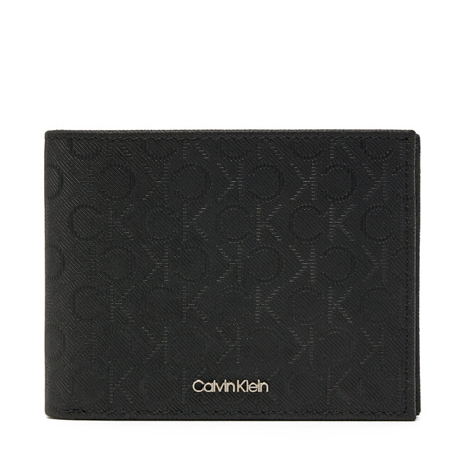 Duży Portfel Męski Calvin Klein Ck Must Mono Bifold 5cc W/Coi - Czarny