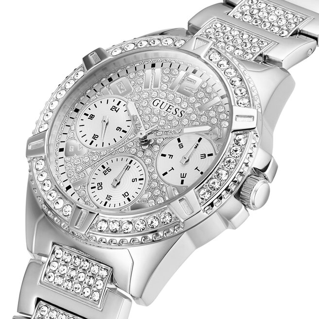 Guess Frontier Diamonds Silver Dial Silver Steel Strap Watch For Women - W1156L1 main image 0