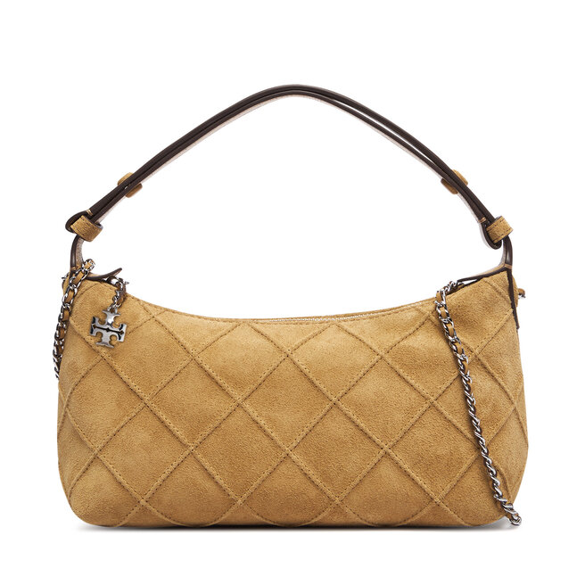 Torebka Tory Burch Fleming Suede Pochette 185797 Kremowy -