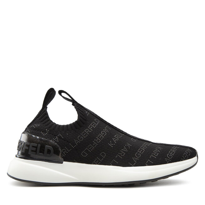 KARL LAGERFELD Sneakersy KARL LAGERFELD KL62119 Black Knit Textile W/Lt Grey