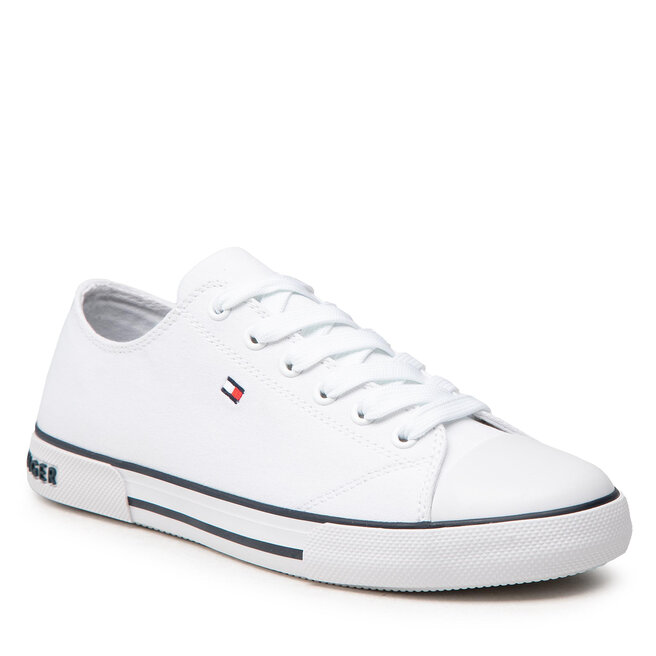 Teniși Tommy Hilfiger Low Cut Lace-Up Sneaker T3X4-32207-0890 S White 100