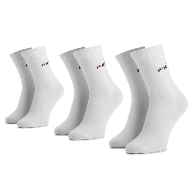 Fila Set de 3 perechi de șosete medii unisex Fila F9630 White