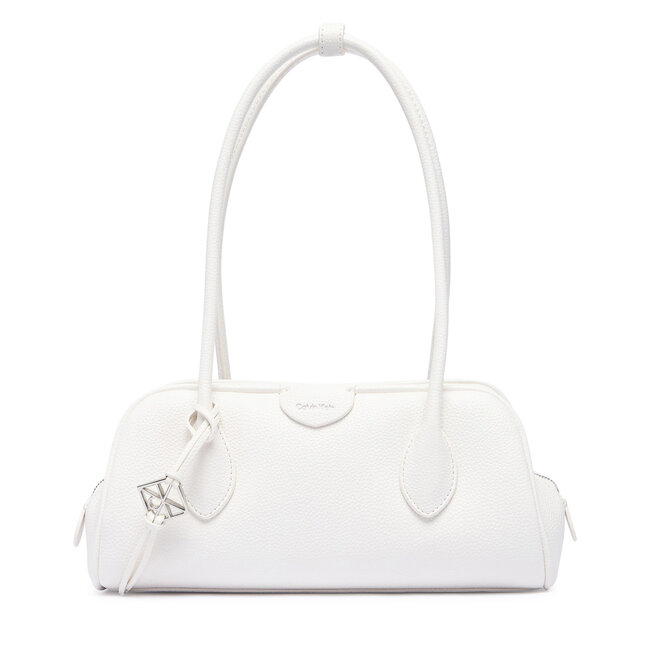 Torebka Calvin Klein Quilted Nylon Medium Shoulder Ba LV04F3743G Biały -