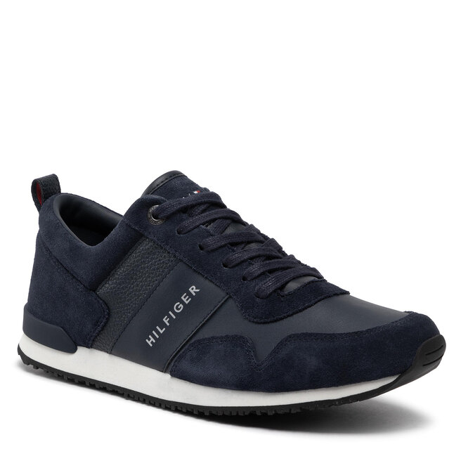Tommy hilfiger baskets et sneakers iconic leather suede noir